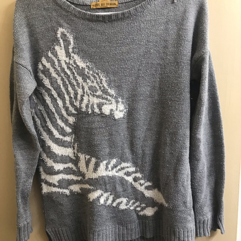 Grey Zebra Sweater